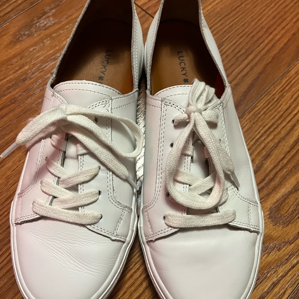 Lucky Brand Classic White Lace-Up Sneakers - Picture 3 of 5